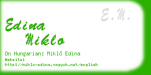 edina miklo business card