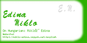 edina miklo business card